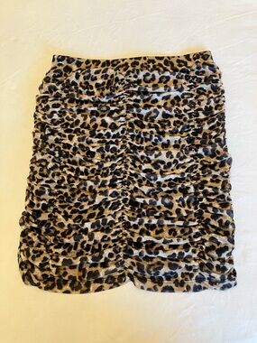 Only Leopard Ruched Mini Skirt - Brown & Black